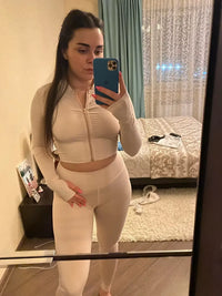 Gym Set Women Tracksuit Clearance Sale Yoga Suit for Fitness 2025 Sport Outfit for Woman Sportswear Pilates Clothes Khaki XL L